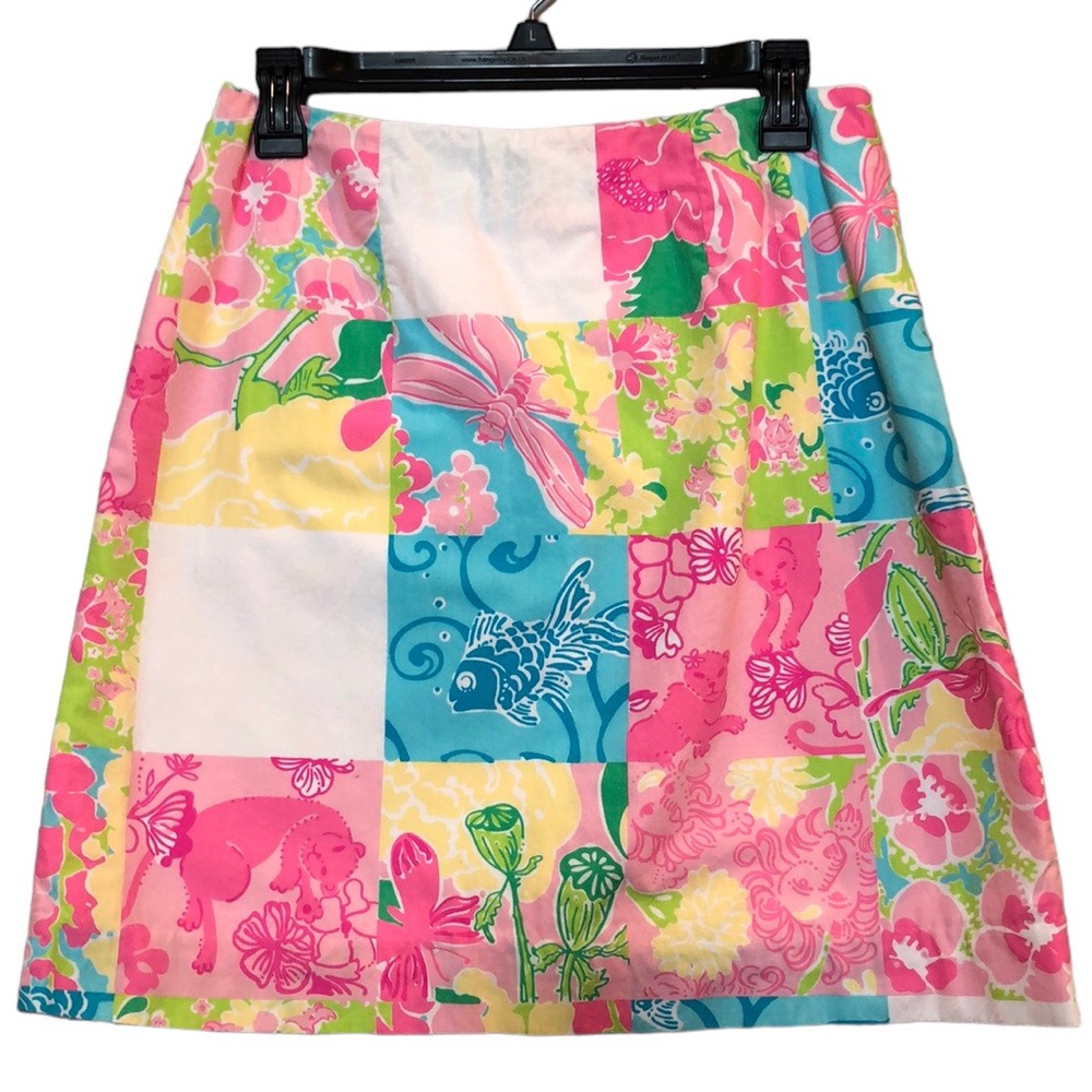 Lilly Pulitzer patchwork skirt size 6 vintage